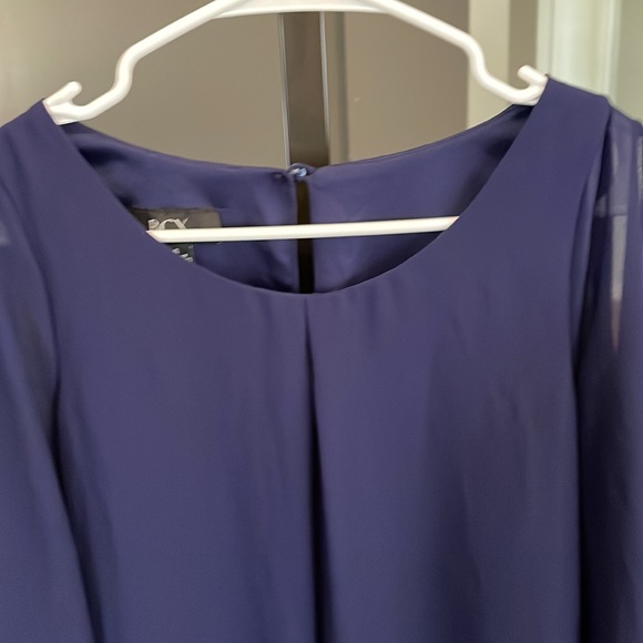 BCX Navy Blue dress with open arm sleeves and beading on cuffs. Size small. - Picture 7 of 8